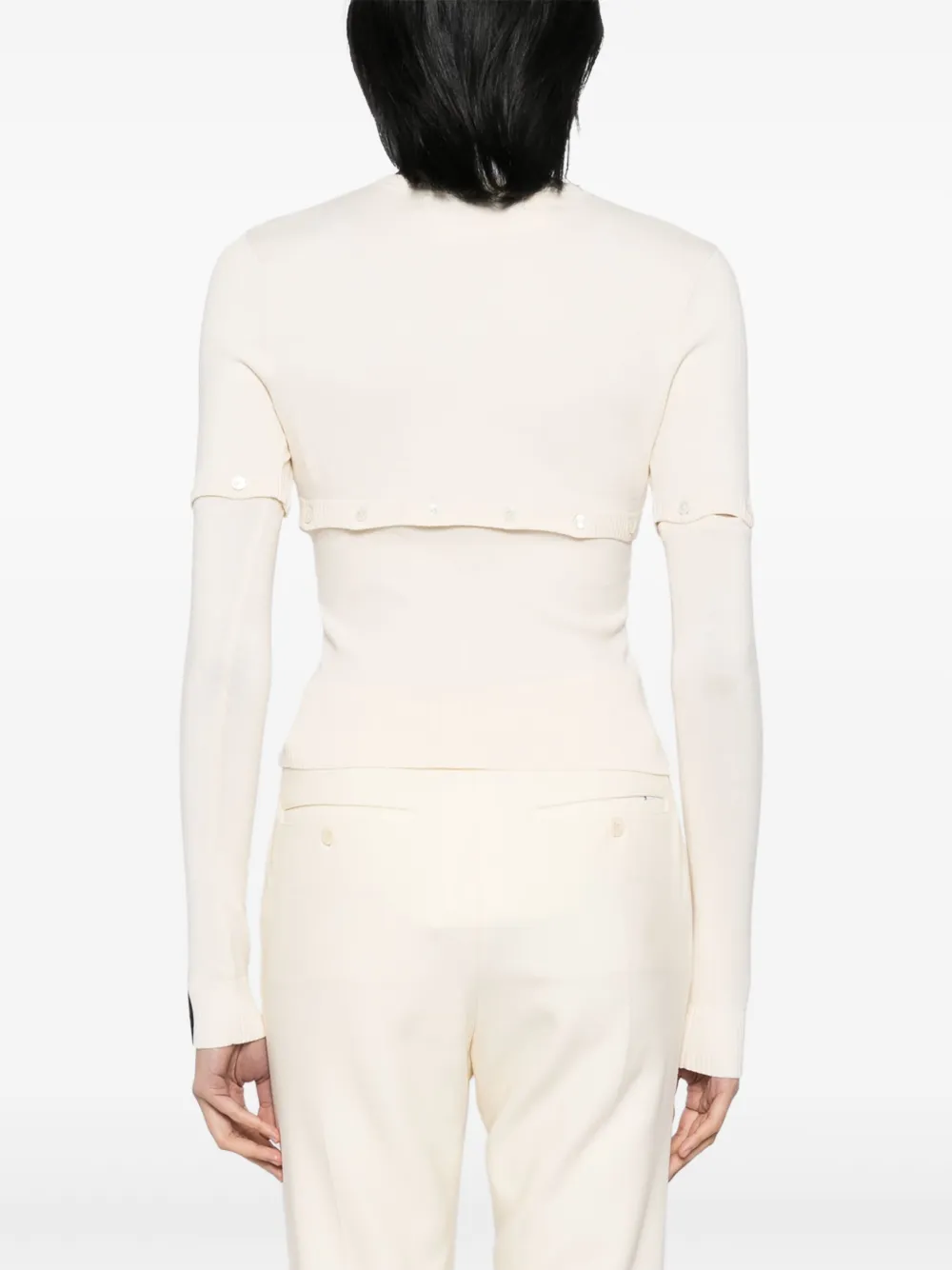 ROKH LOGO-EMBROIDERED CARDIGAN