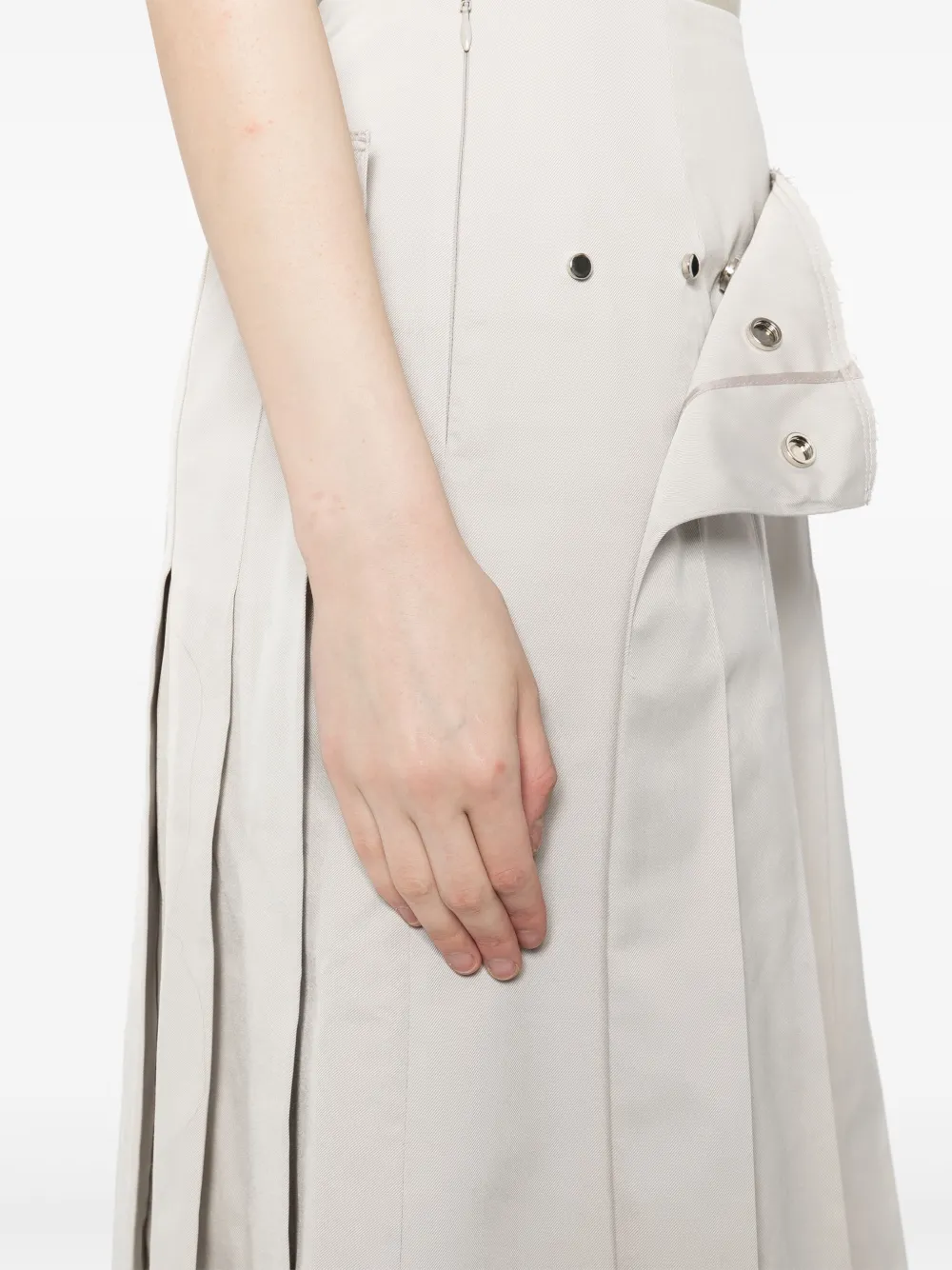 Shop Rokh Double-layered Pleated Skirt In Neutrals