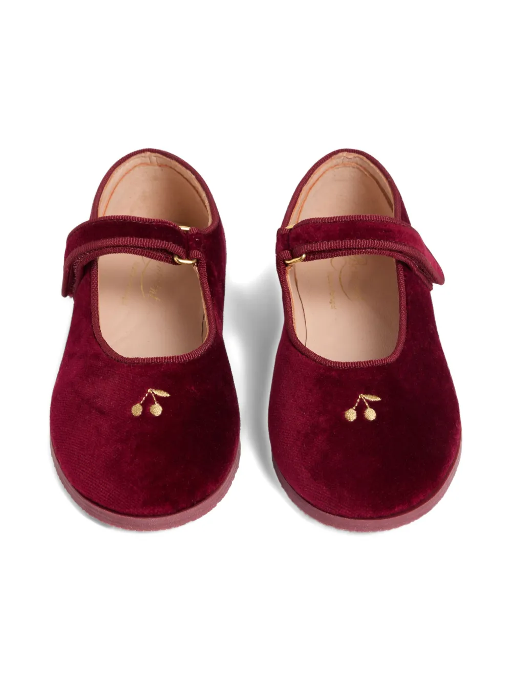 Bonpoint Ballerina's met geborduurde kers Rood