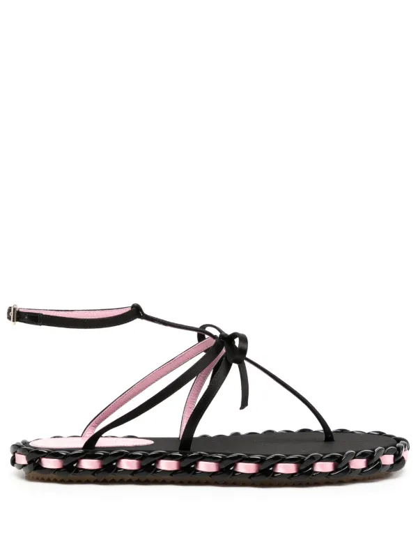 Giambattista Valli Chain-detail Flat Sandals in Black