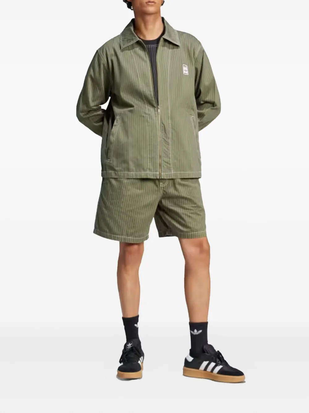 Adidas Gestreept jack - Groen