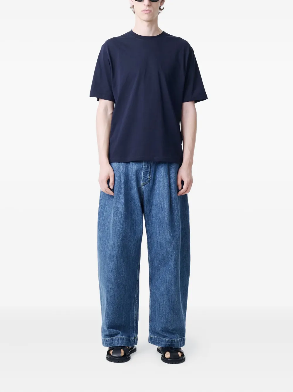 Studio Nicholson Jeans met wijde pijpen Blauw
