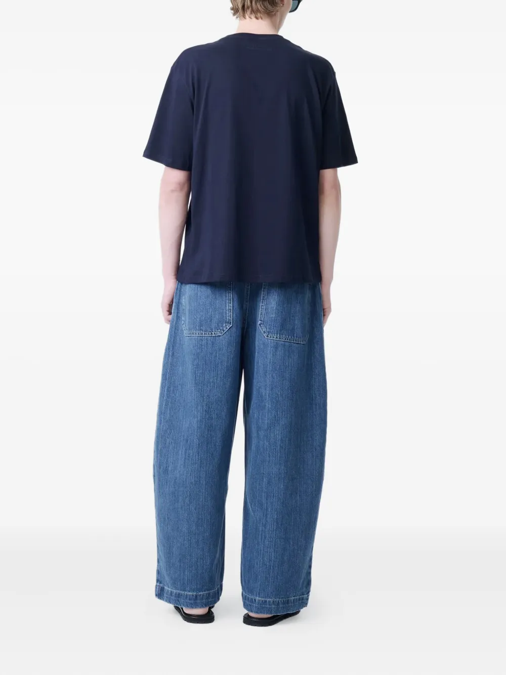 Studio Nicholson Jeans met wijde pijpen Blauw