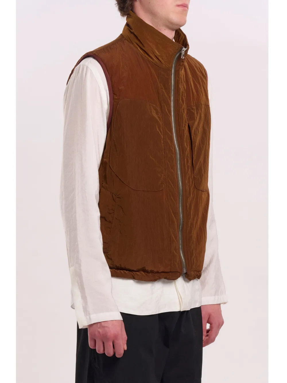 Ranra Treker Shiny Vest In Brown