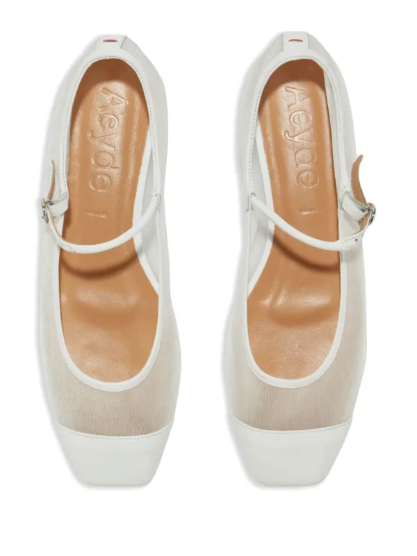 Aeyde Uma Mesh Ballerina Flats | White | FARFETCH UK