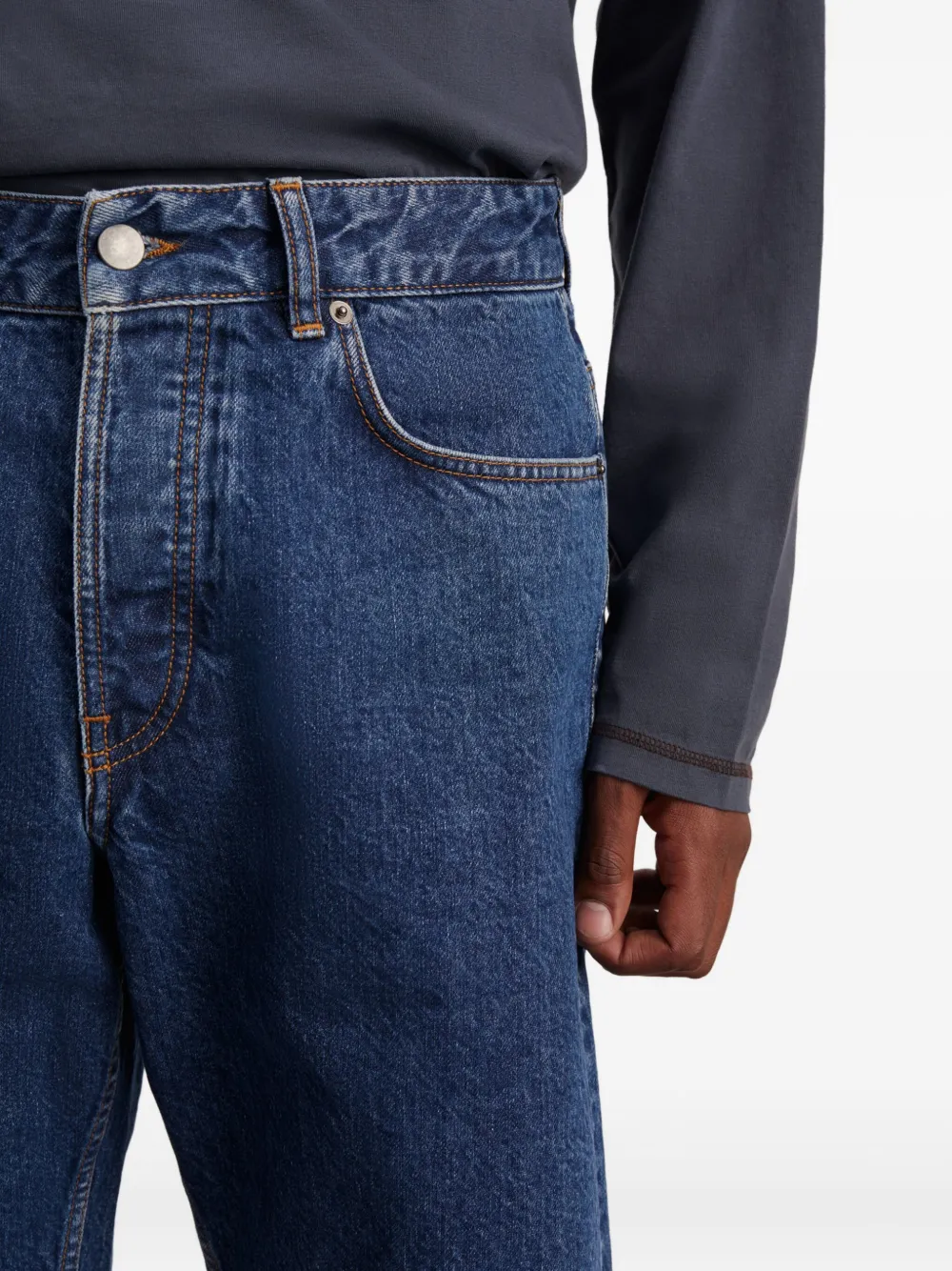 Another Aspect 1.0 denim shorts Blauw