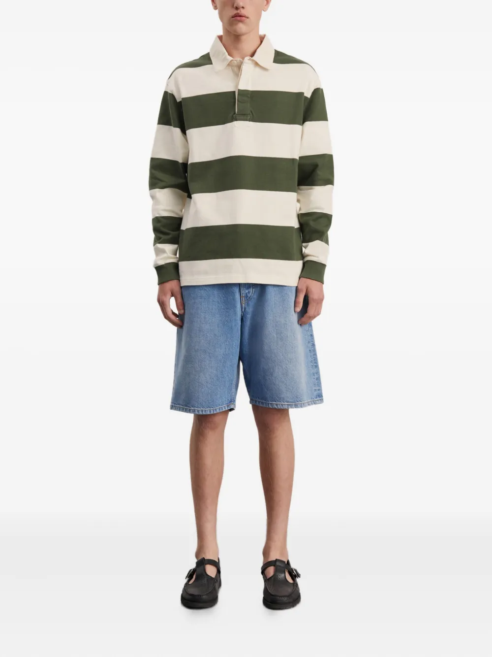 Another Aspect playera tipo polo con rayas | Image 2
