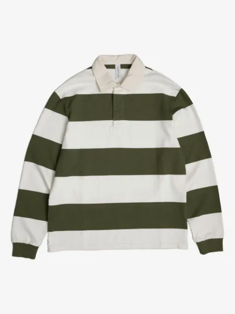 Another Aspect playera tipo polo con rayas