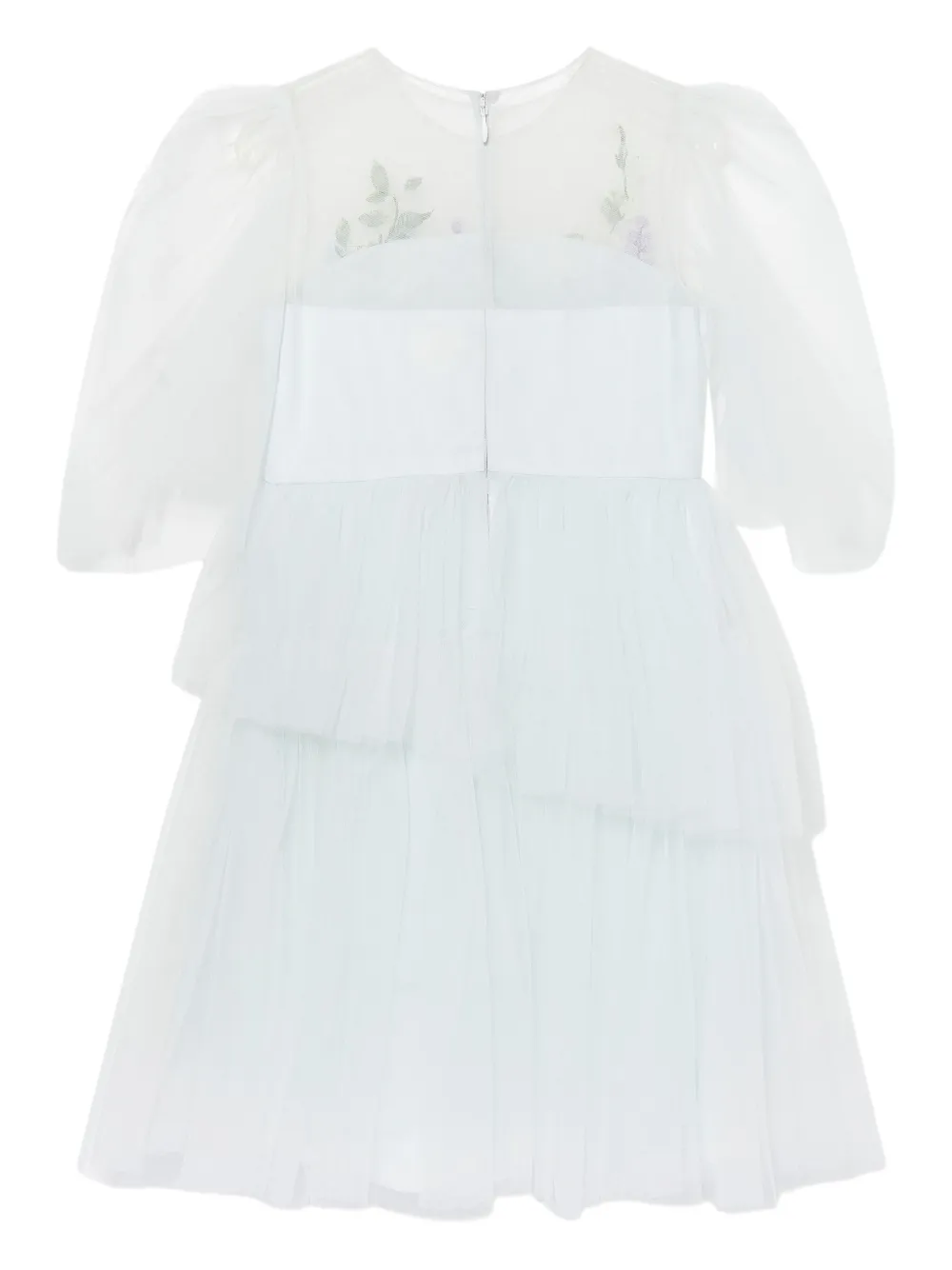 MAISON AVA Jurk met geborduurde bloemen Blauw