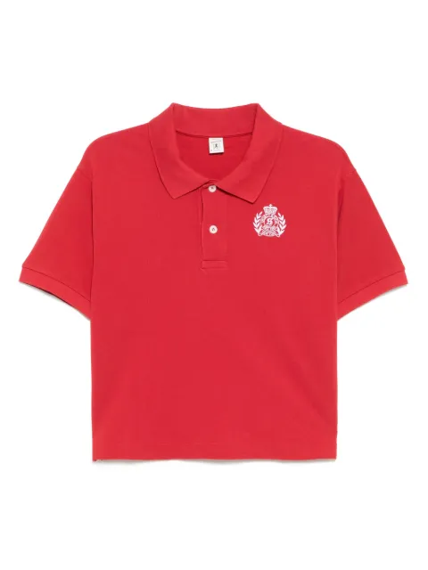 Sporty & Rich H&W crest pique polo top