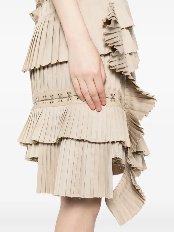 Rokh Broken Pleated Shirt | Neutrals | FARFETCH AU