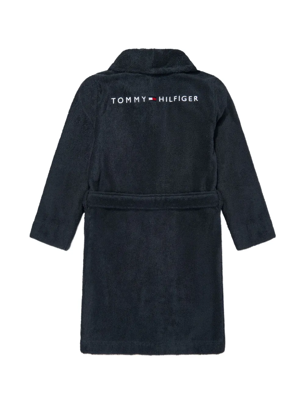 Tommy Hilfiger Junior Badjas met geborduurd logo Blauw