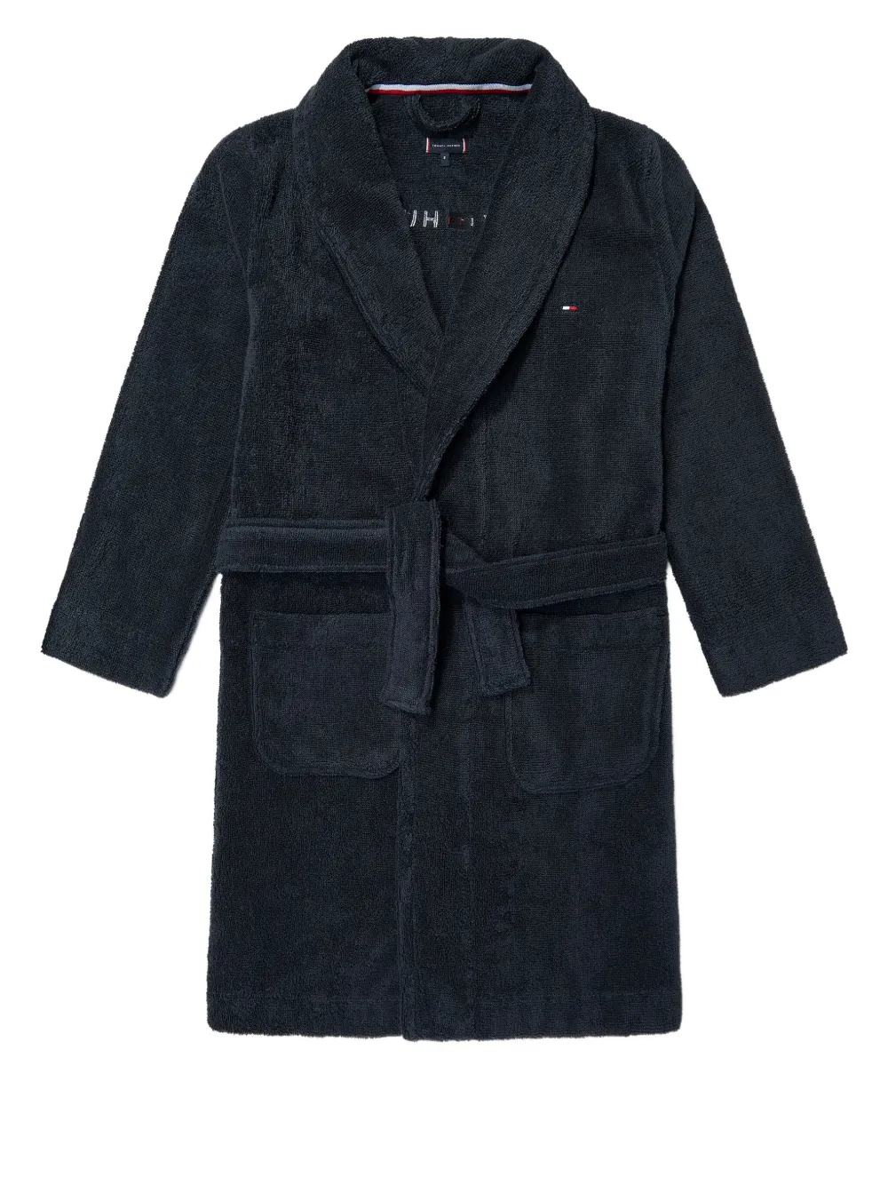 Tommy Hilfiger Junior Badjas met geborduurd logo Blauw