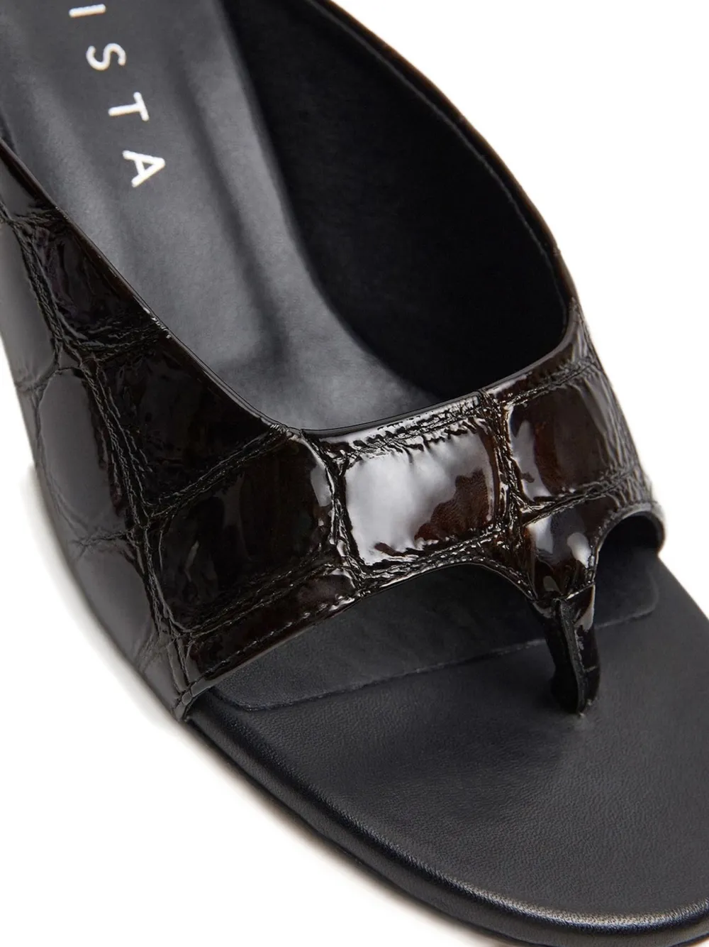 Miista Palmira croco-embossed slide sandals Brown