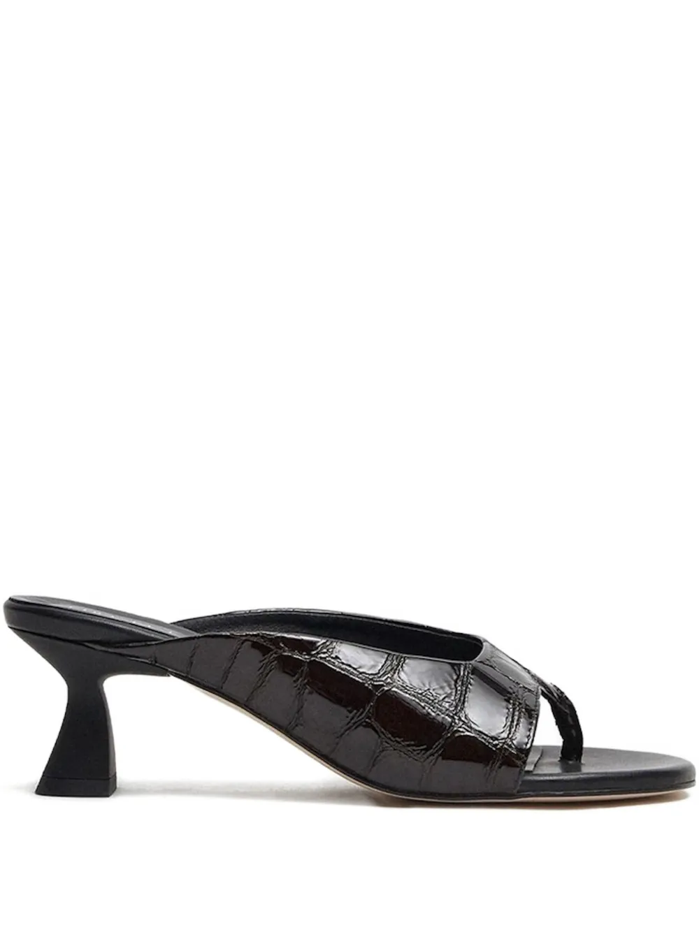 Miista Palmira croco-embossed slide sandals Brown