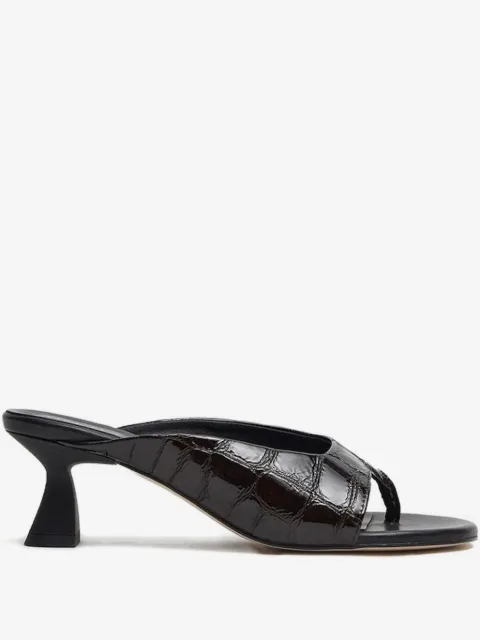 Miista Palmira croco-embossed slide sandals
