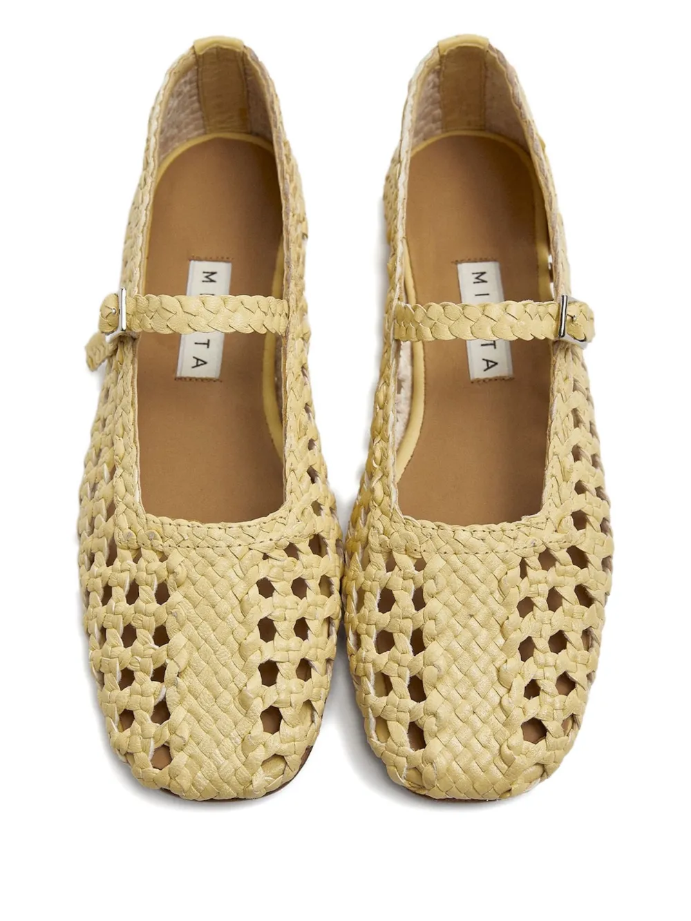 Shop Miista Yeida Woven Ballerina Flats