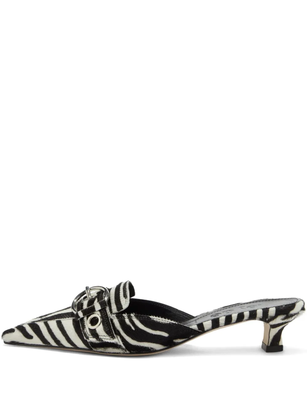 Aeyde 35mm Danielle zebra-print pointed mules Black
