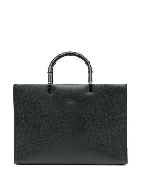 Gucci Pre-Owned bolsa satchel 20th Century Leather Bamboo