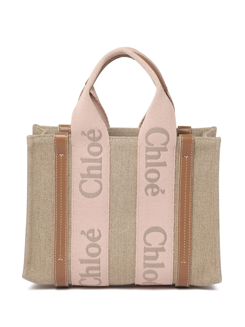 Chloé Shopper met logo Beige