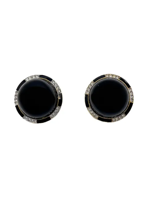 Jennifer Gibson Jewellery 1980s x Kenneth Jay Lane Art Deco Dome earrings