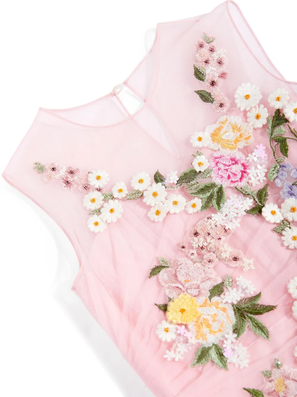 MAISON AVA Jurk met geborduurde bloemen Roze