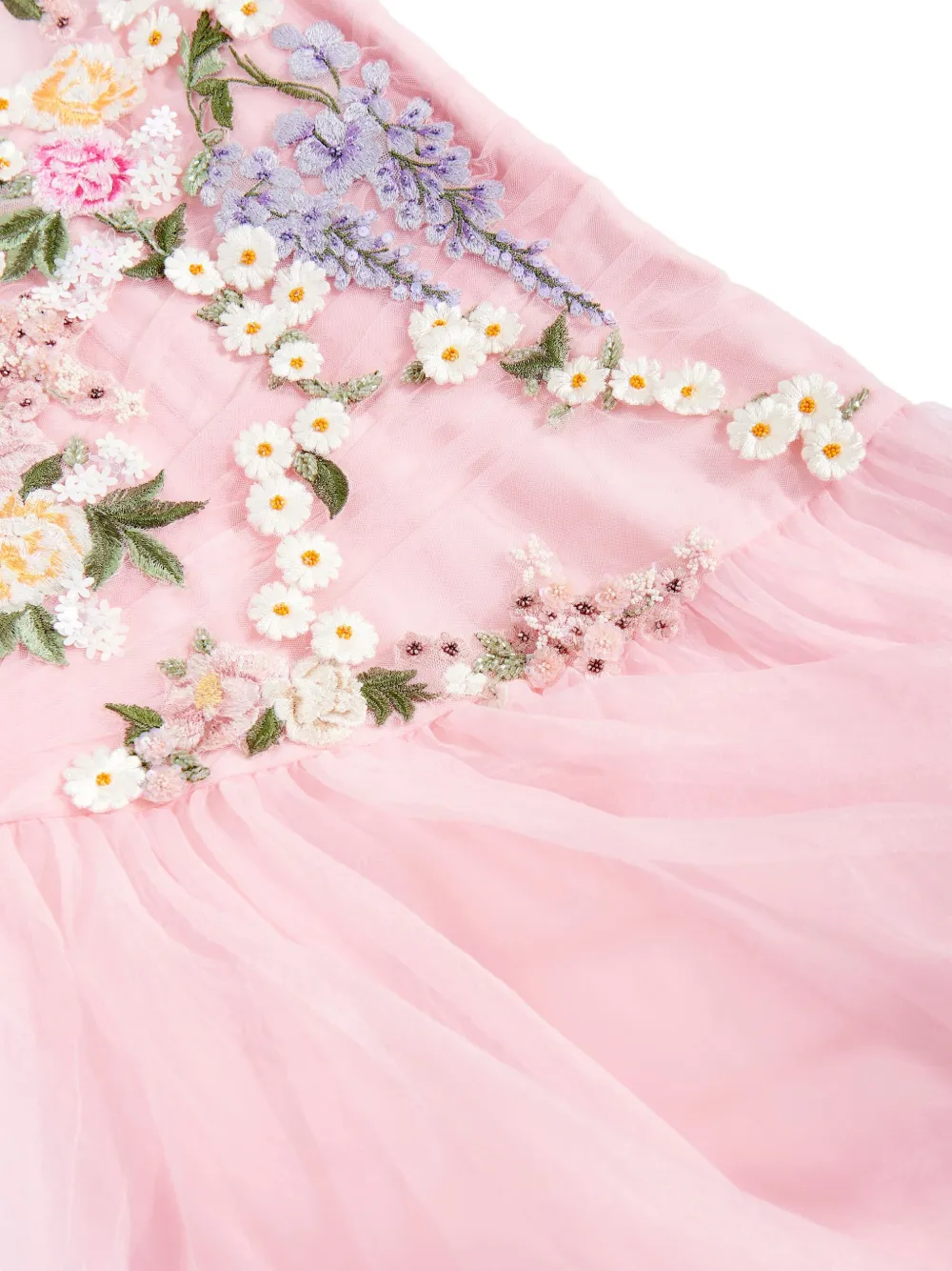 MAISON AVA Jurk met geborduurde bloemen Roze