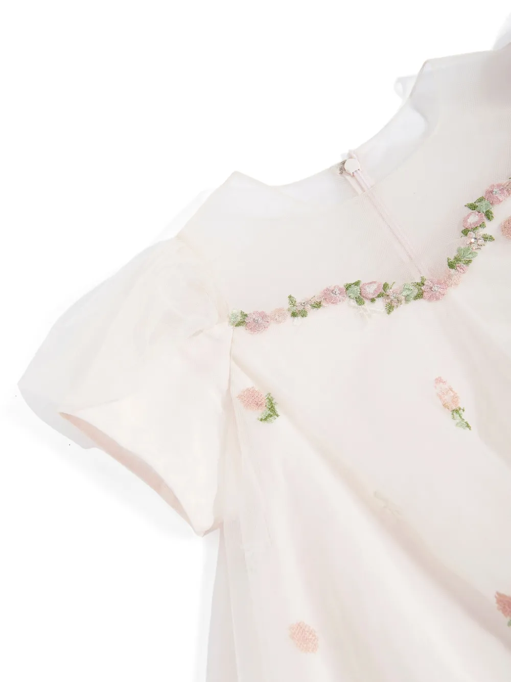 MAISON AVA Jurk met geborduurde bloemen Roze