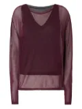 PINKO semi-sheer long-sleeve top - Red