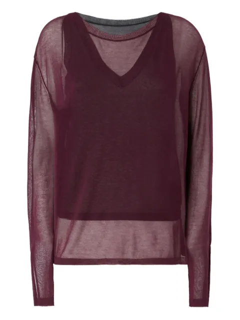 PINKO semi-sheer long-sleeve top