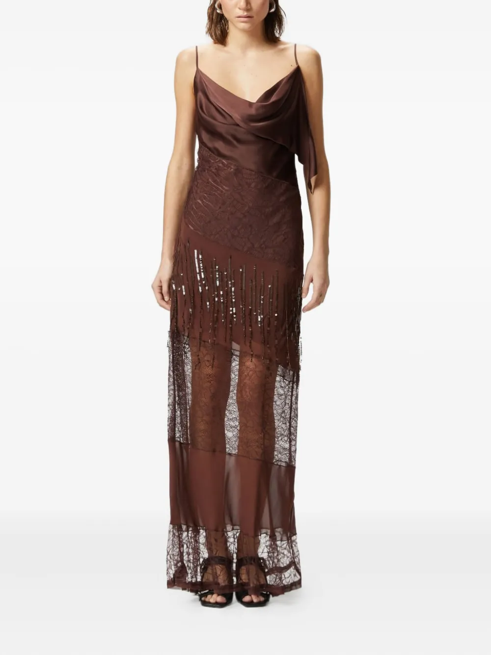 PINKO sequin-embellished maxi dress - Bruin