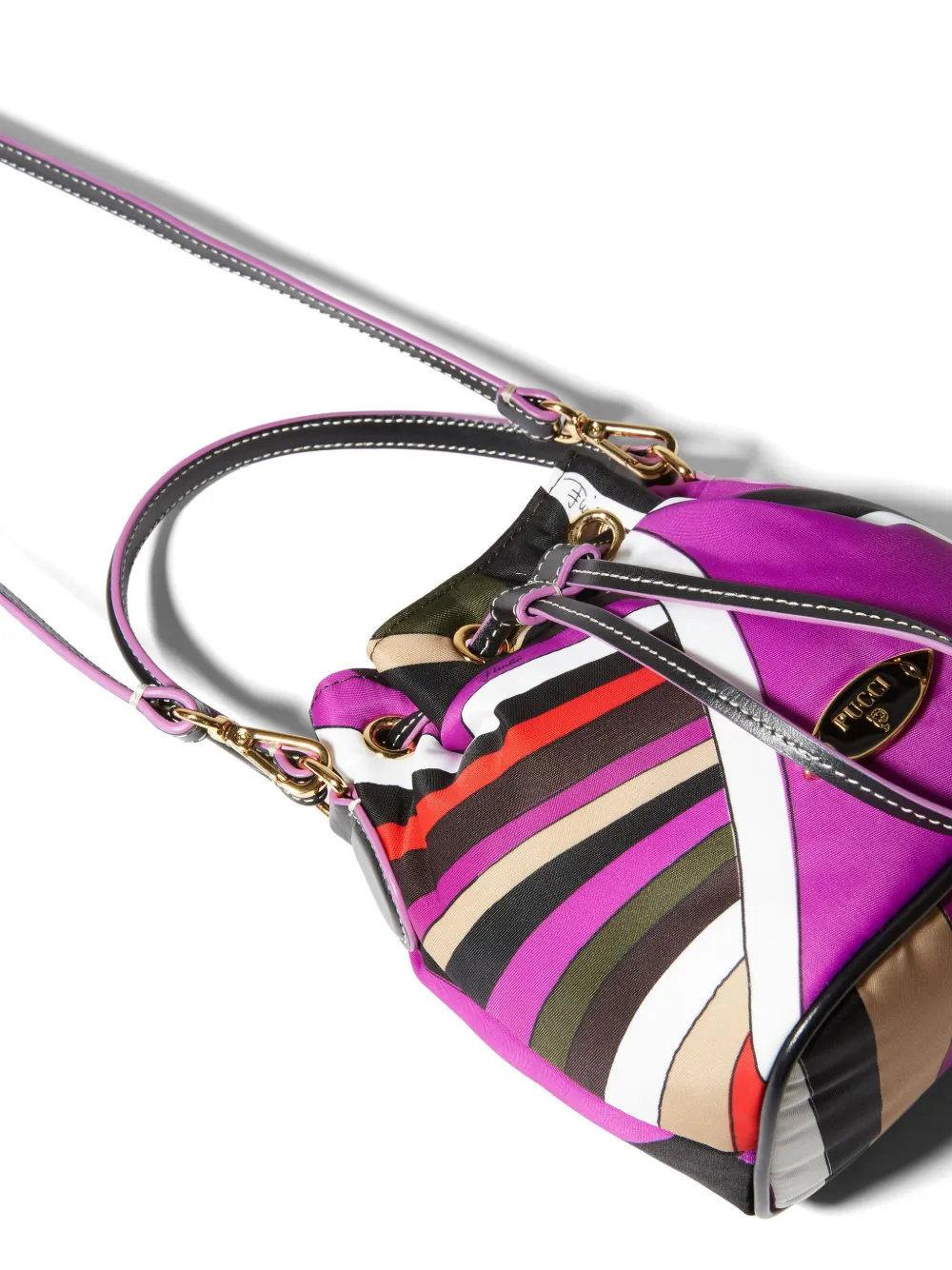 Pucci Yummy Iride Canvas Bucket Bag In Purple