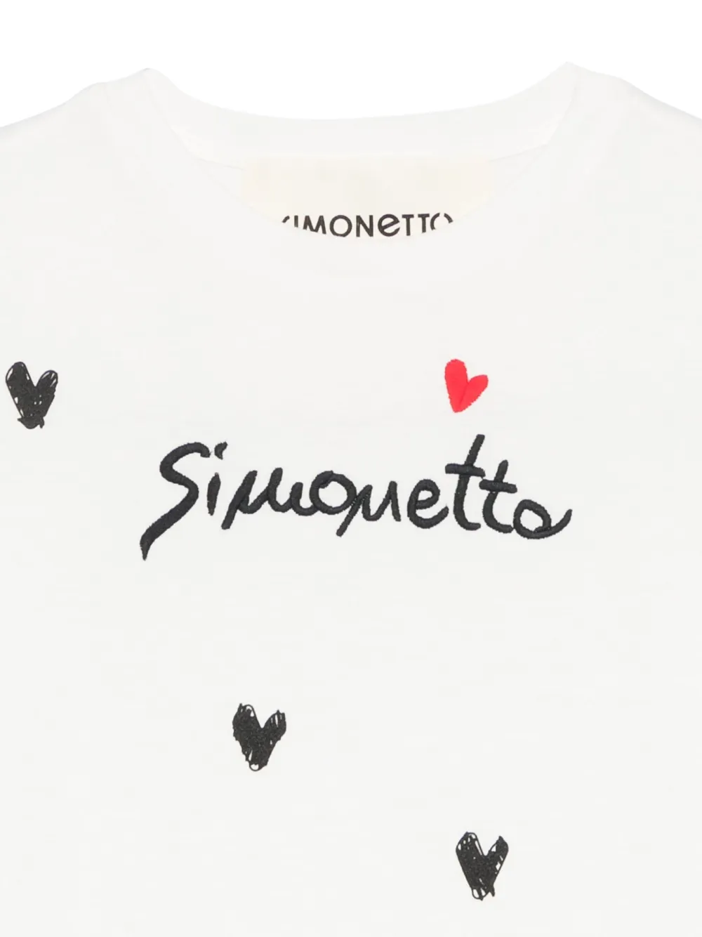 Simonetta T-shirt met geborduurd logo Wit