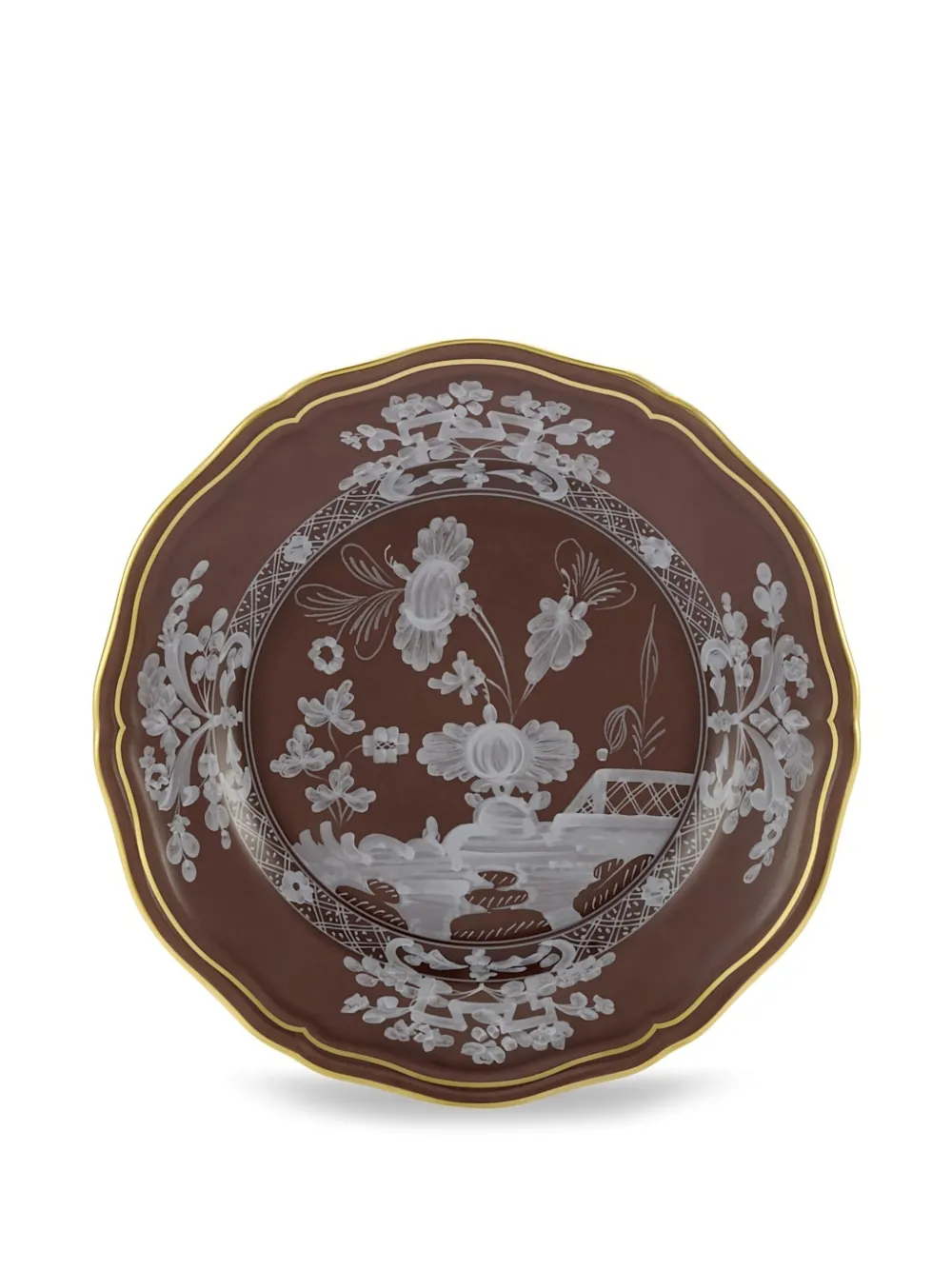 GINORI 1735 Oriente decorative porcelain plate | Brown | Image 1