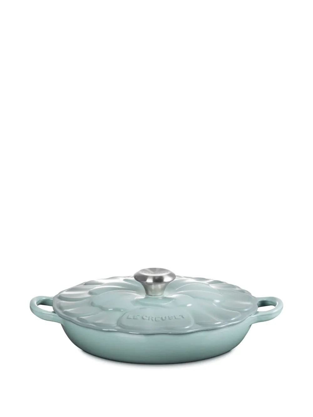 Le Creuset cocotte Tegame à design de fleur | bleu | Image 1