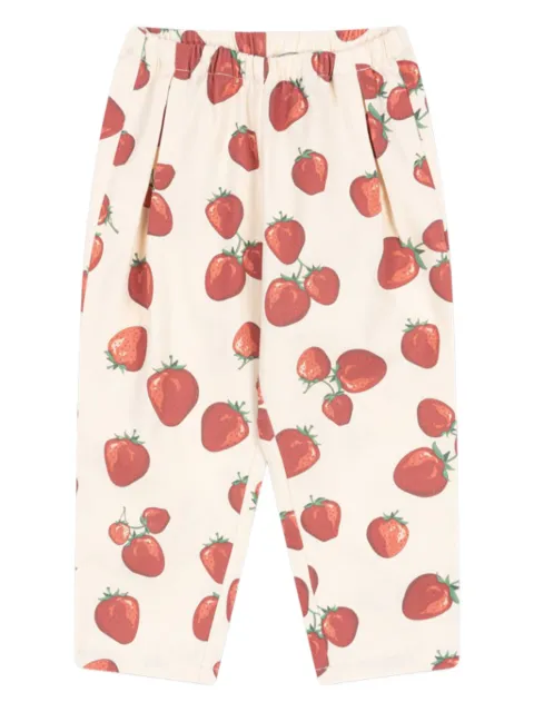 Konges Sløjd pantalones con fresas estampadas