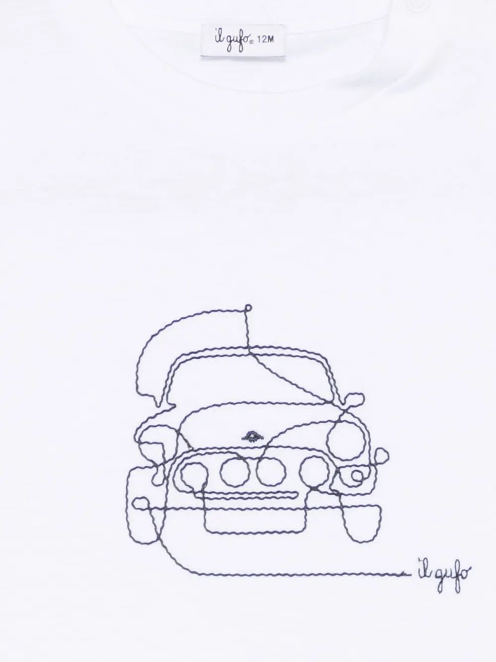 Il Gufo T-shirt met borduurwerk Wit