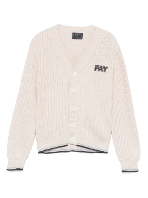 Fay Kids Cardigan mit Logo-Patch