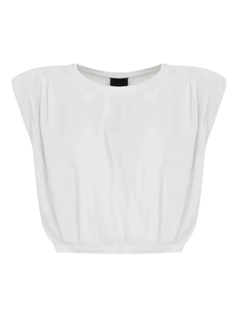 Pinko Padded-shoulder Crop T-shirt In White