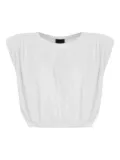 PINKO padded-shoulder crop T-shirt - White