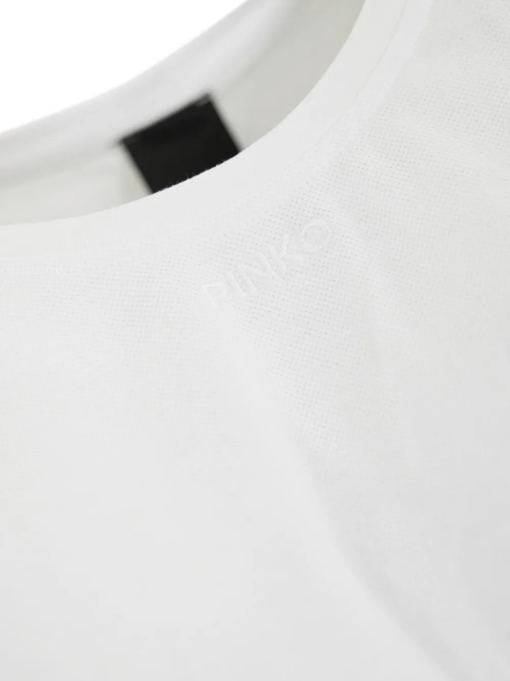 Pinko Padded-shoulder Crop T-shirt In White