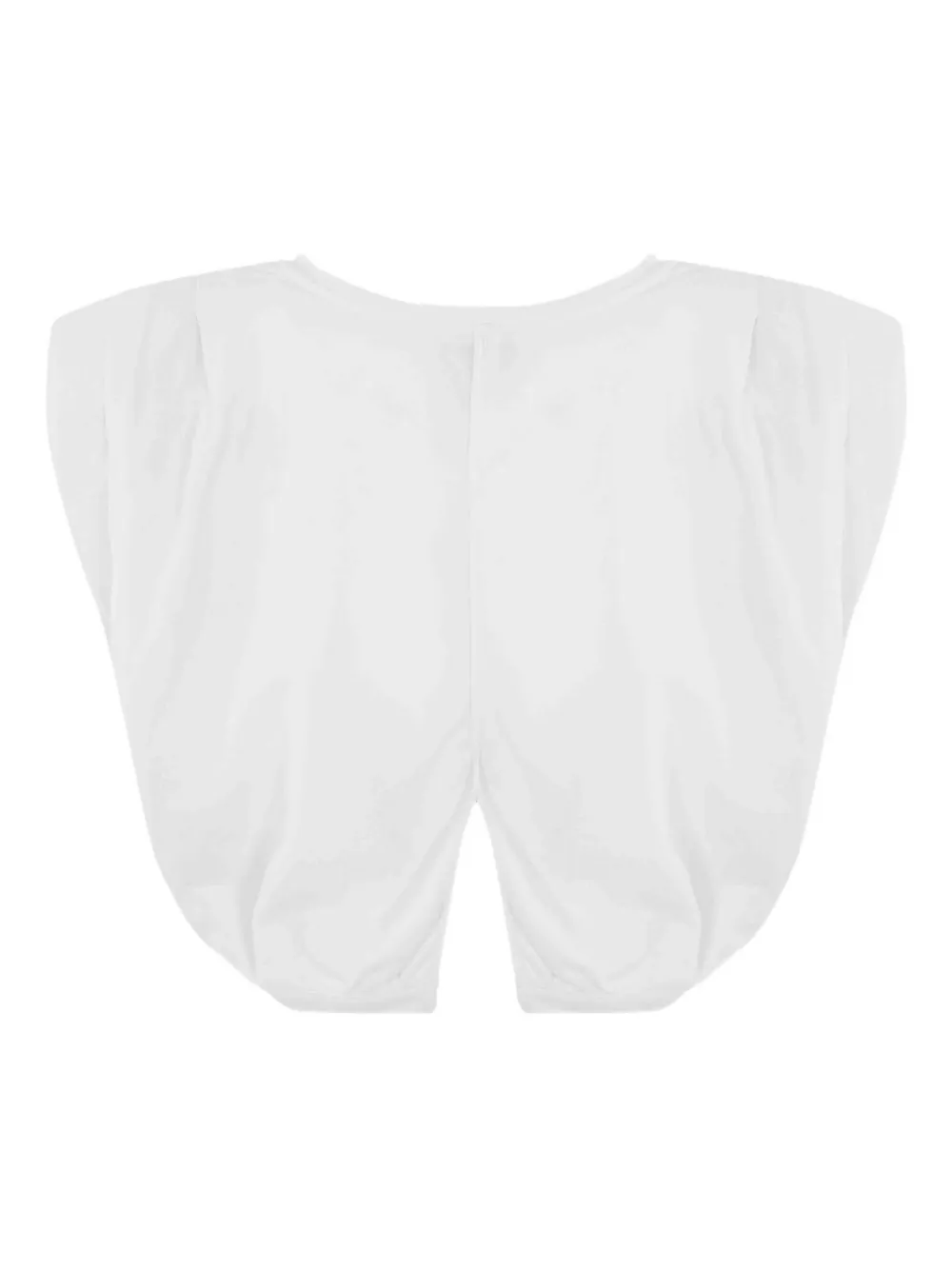 Pinko Padded-shoulder Crop T-shirt In White