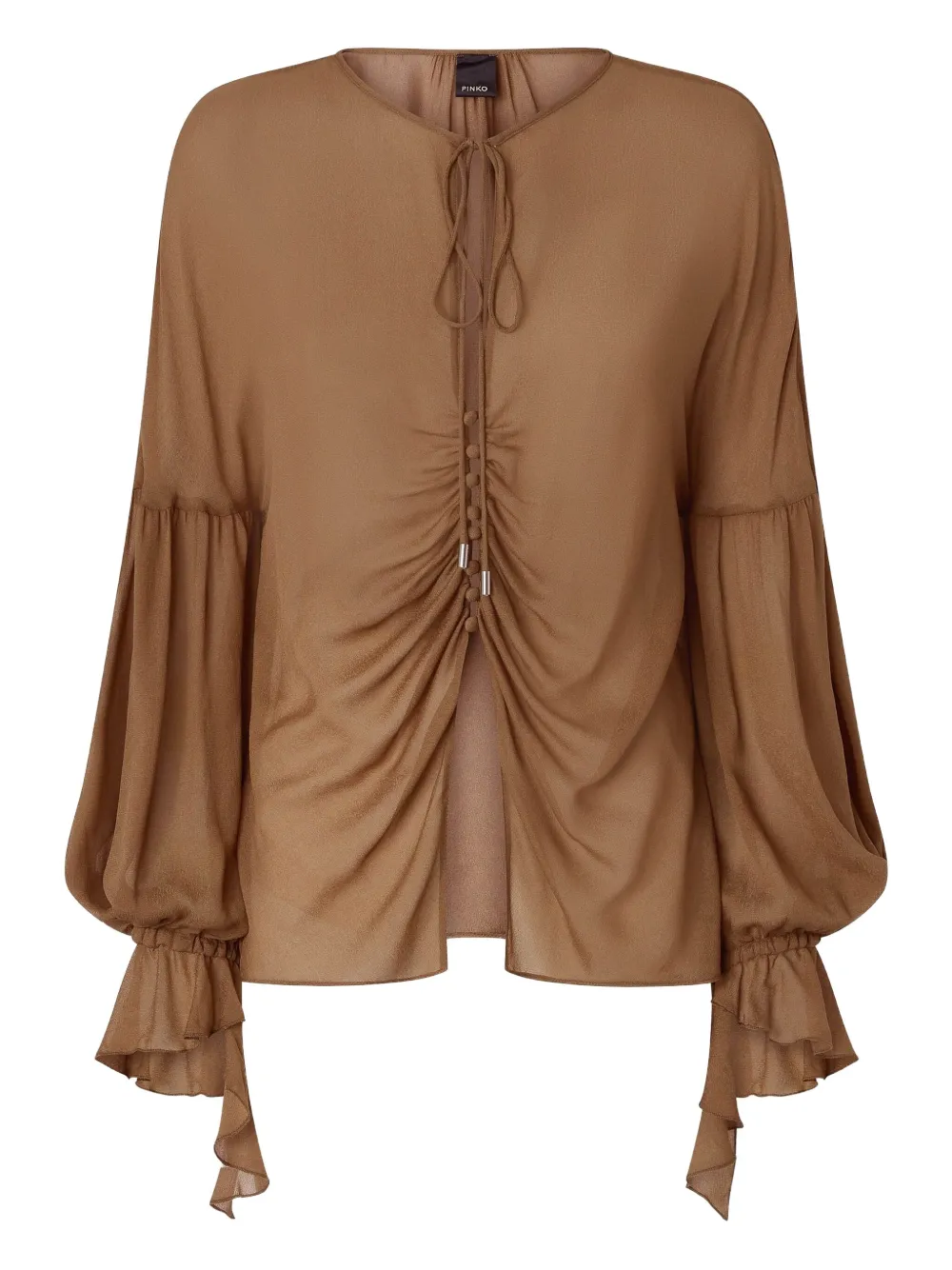 PINKO ruffled-cuff drawstring top - Bruin