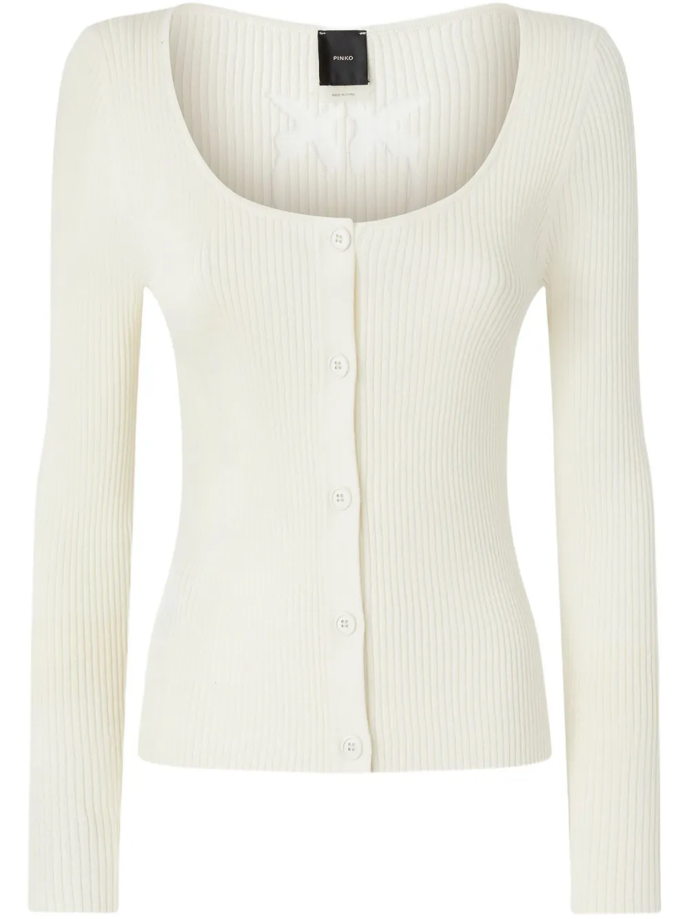 Shop Pinko Cut-out Cardigan In White