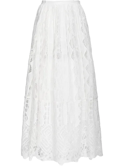 PINKO lace-overlay skirt