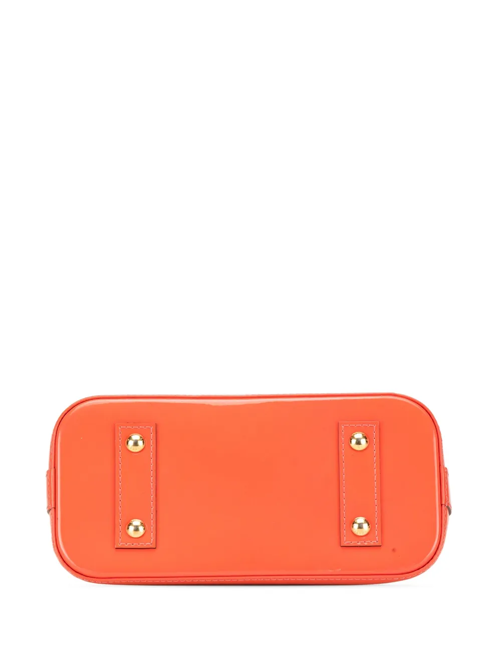 Pre-owned Louis Vuitton 2015 Monogram Vernis Alma Bb Satchel In 橘色