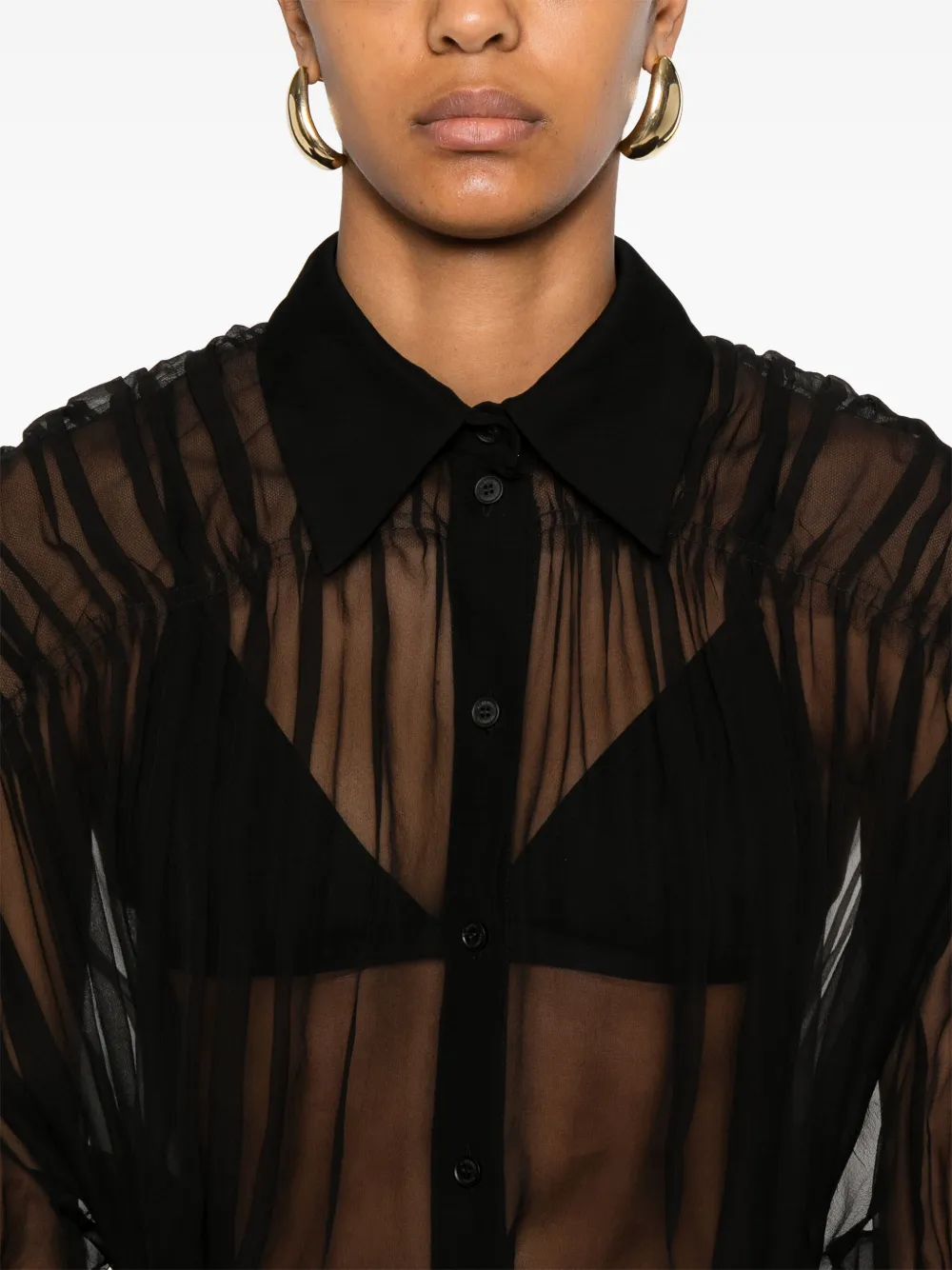 Alberta Ferretti Zijden blouse Zwart