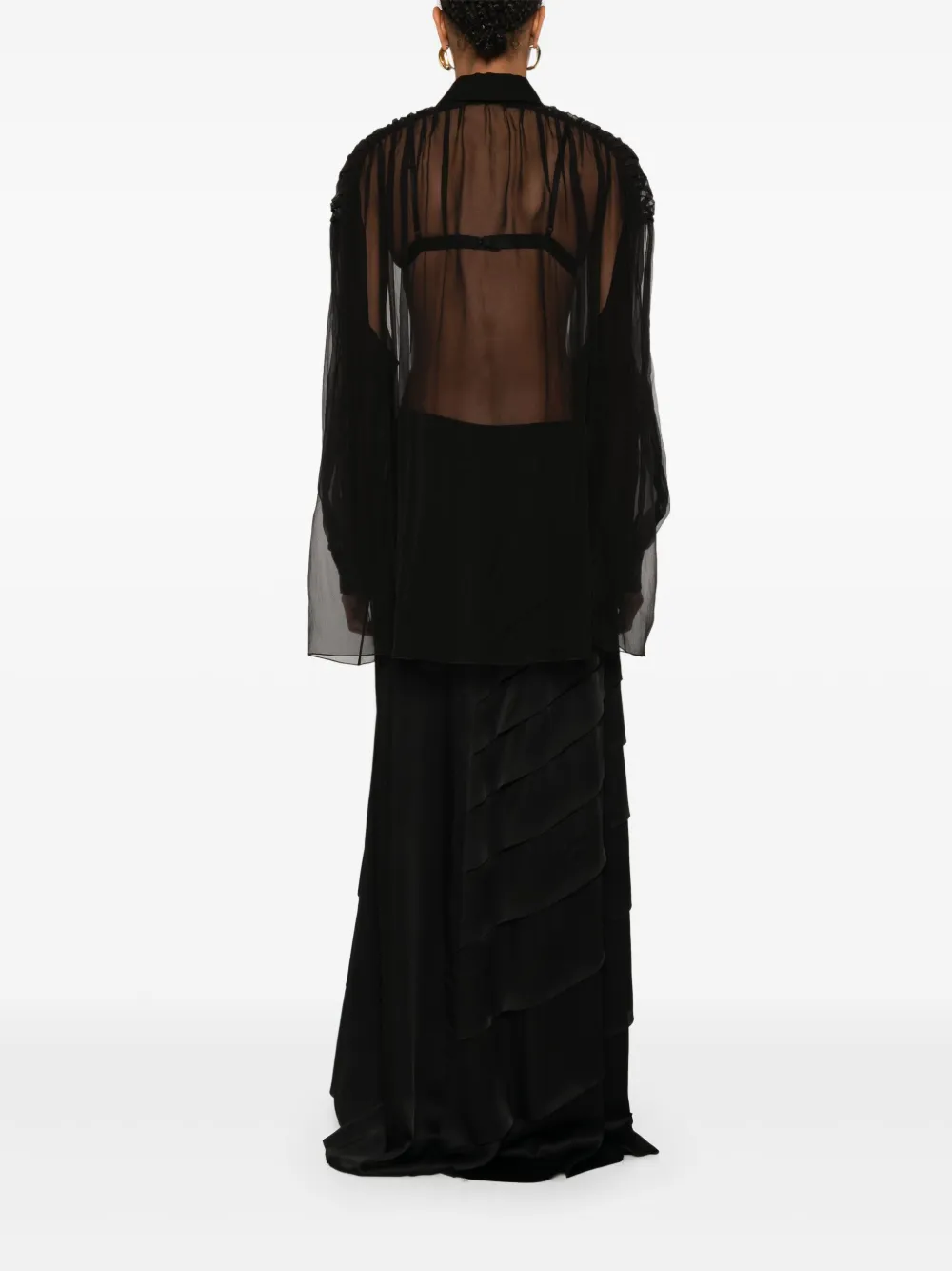 Alberta Ferretti Zijden blouse Zwart