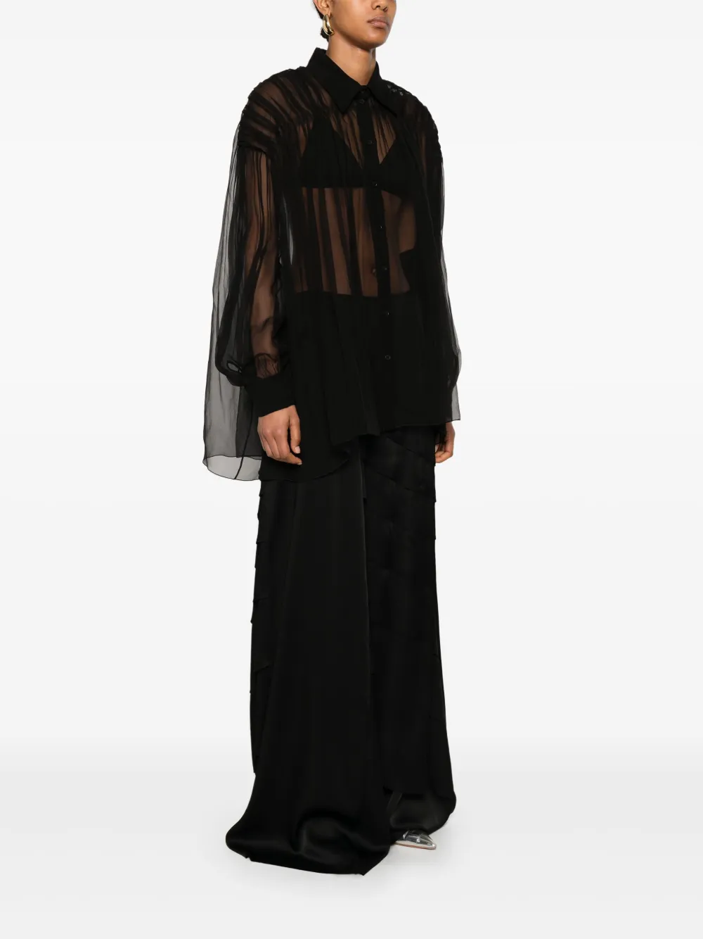 Alberta Ferretti Zijden blouse Zwart
