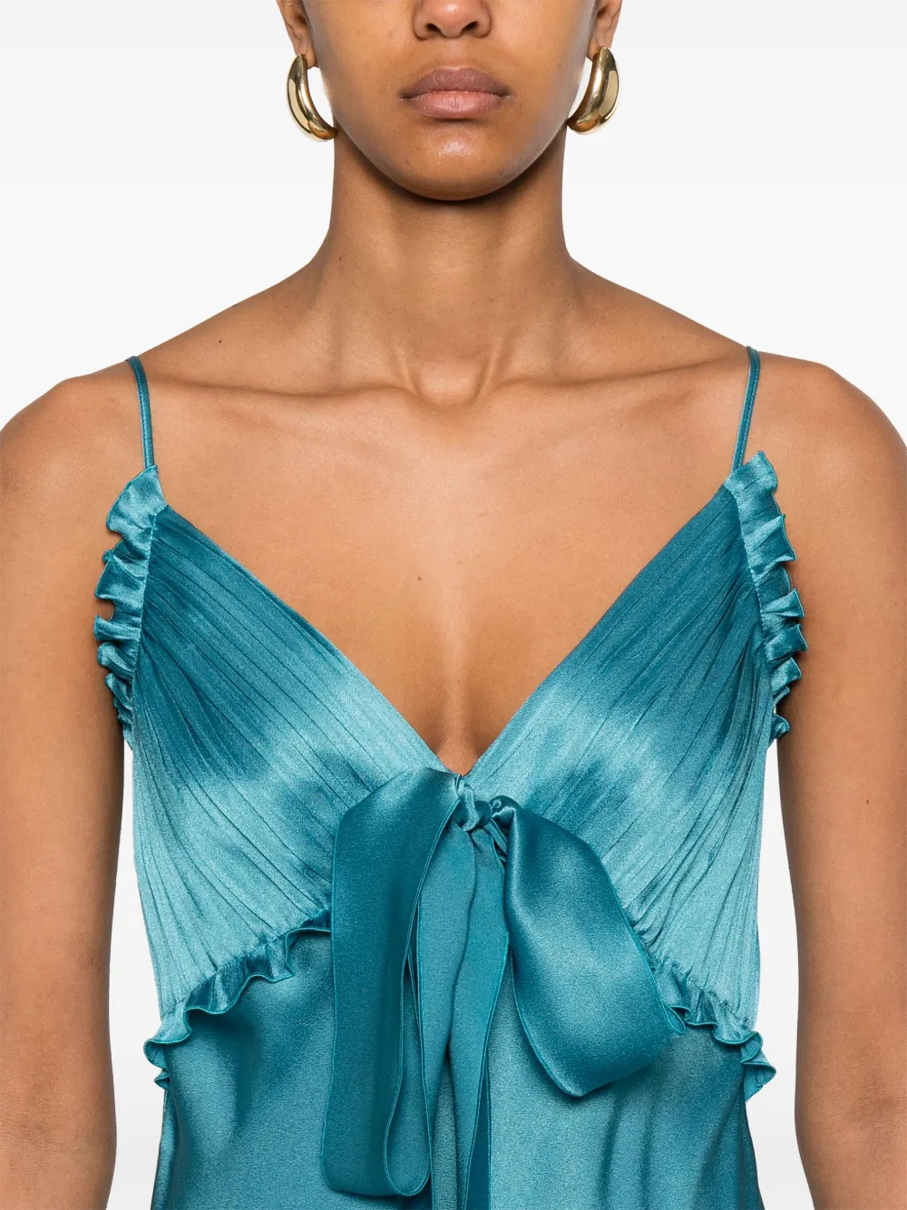 Alberta Ferretti Satijnen maxi-jurk Blauw